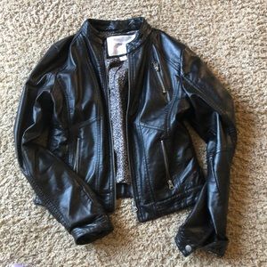 Black faux leather jacket